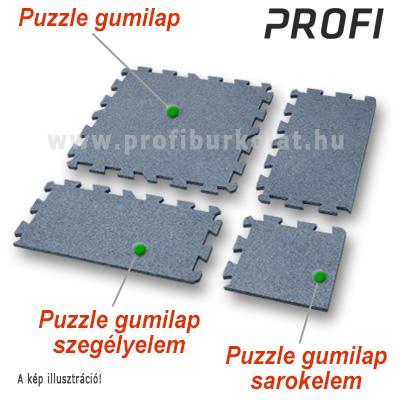 A professzionális szürke puzzle gumiburkolat összeállítása ezekkel az elemekkel kifejezetten egyszerű!